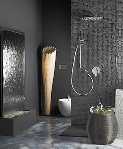 Mosaic tile, Color grey, Glass, 33.33x33.33 cm, Finish glossy